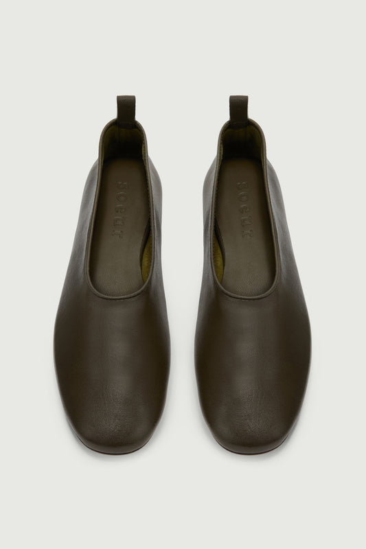 Ballerines Bala - Kaki Foncé - Cuir - Femme