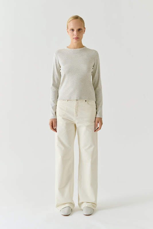 T-Shirt Flavie – Grau Meliert – Baumwolle – Damen
