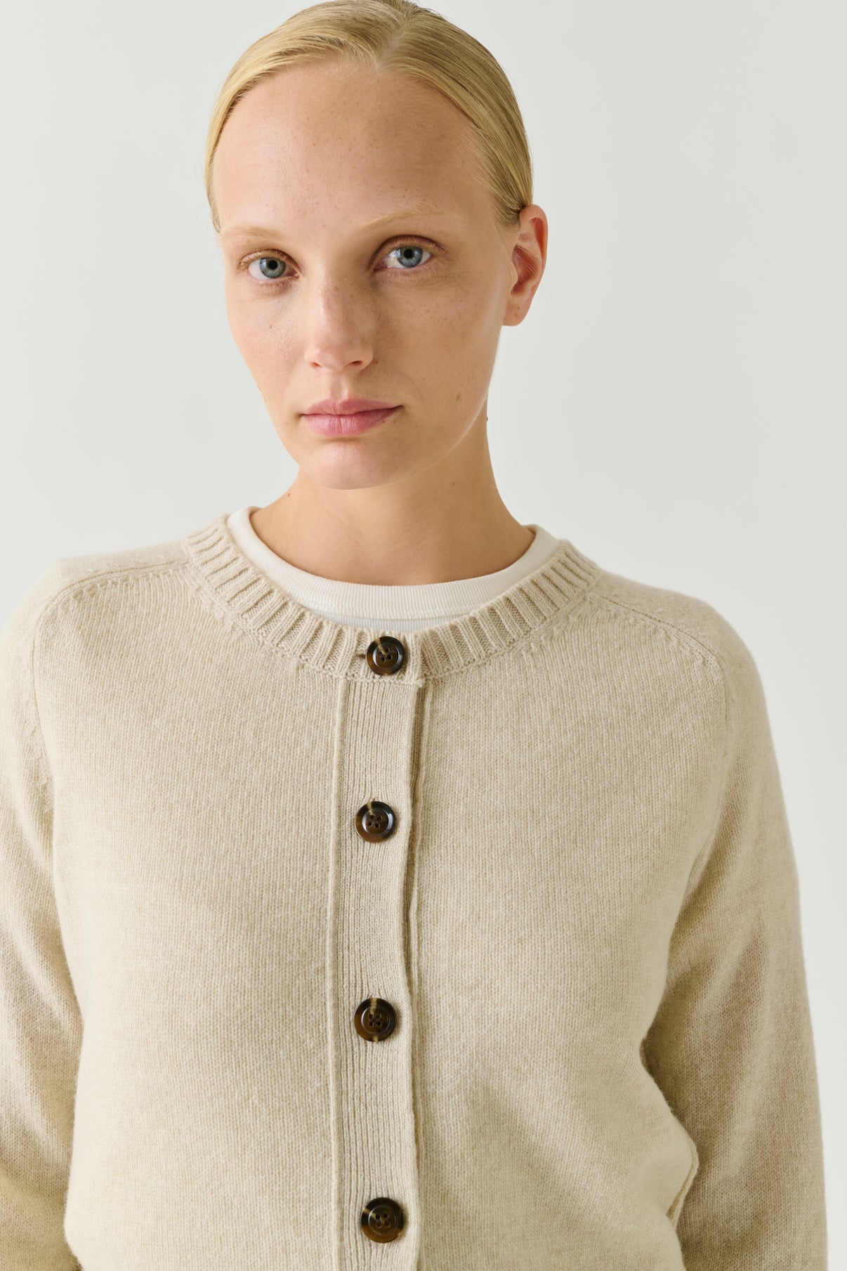 Cardigan Virginia – Écru Chiné – Merinowolle – Damen vue 3