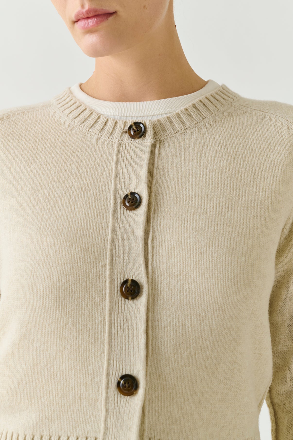 Cardigan Virginia – Écru Chiné – Merinowolle – Damen vue 4