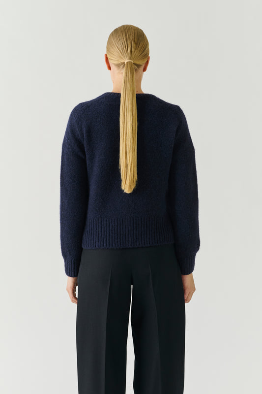 Cardigan Lyne - Navy - Wool - Women
