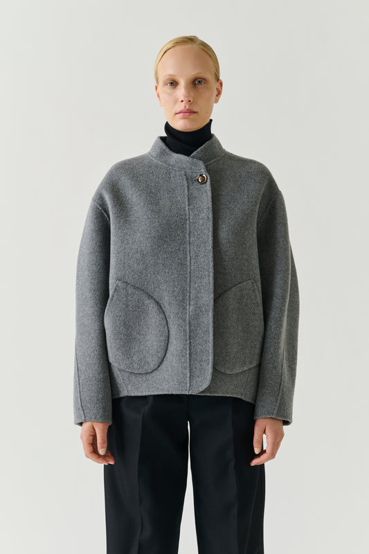 Mantel Windsor – Hellgrau – Wolle – Damen