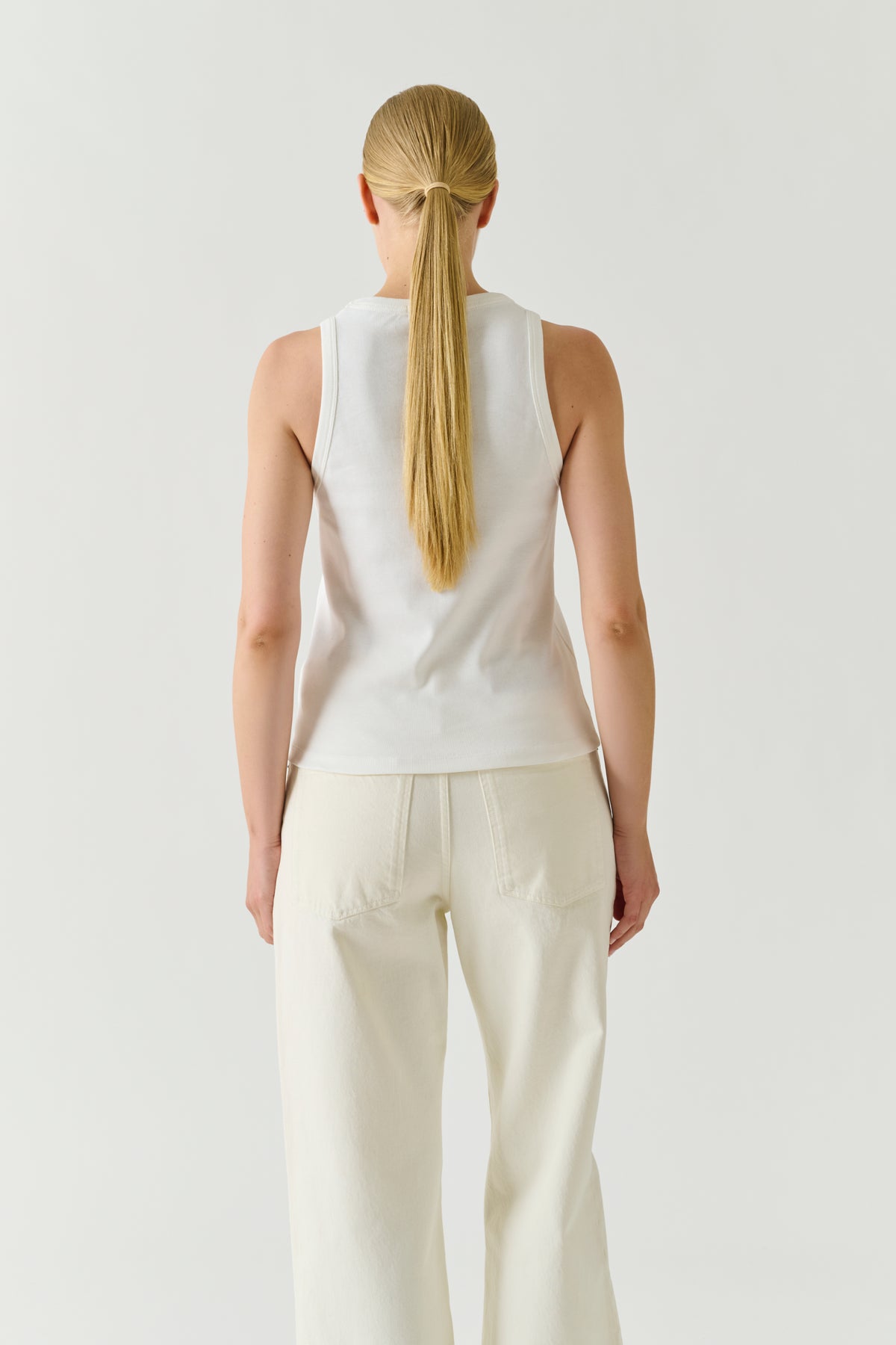Trägertop Dolly – Weiß Bio-Baumwolle Feinripp Damen – Soeur