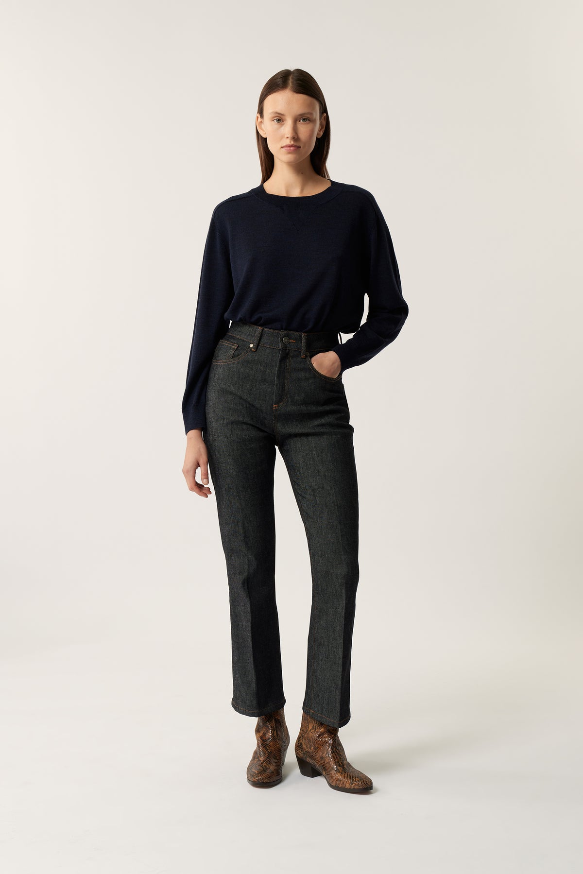Jeans Francisco - Denim Roh Schwarz - Damen