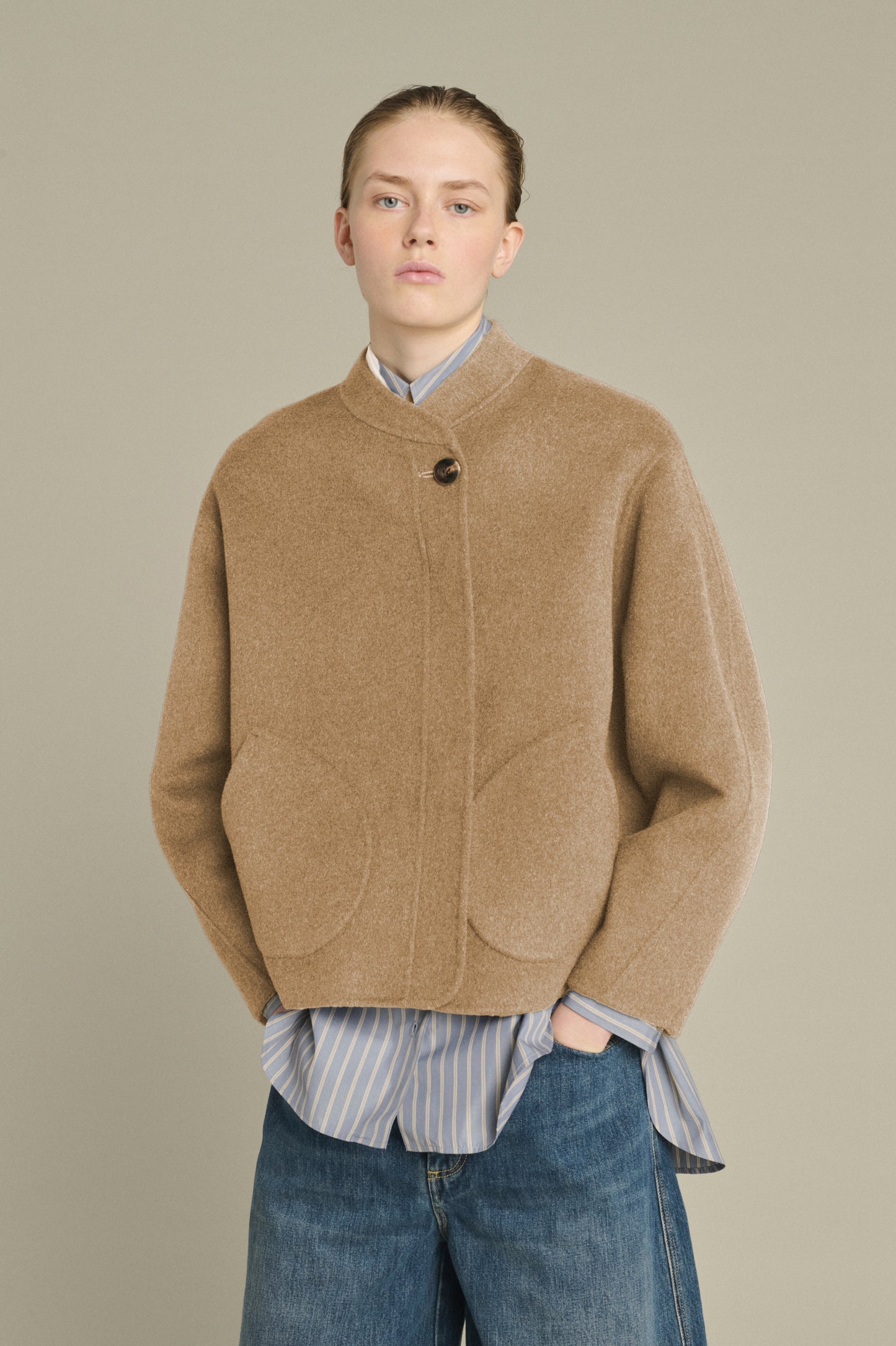 Mantel Windsor - Camel Meliert - Wolle - Damen
