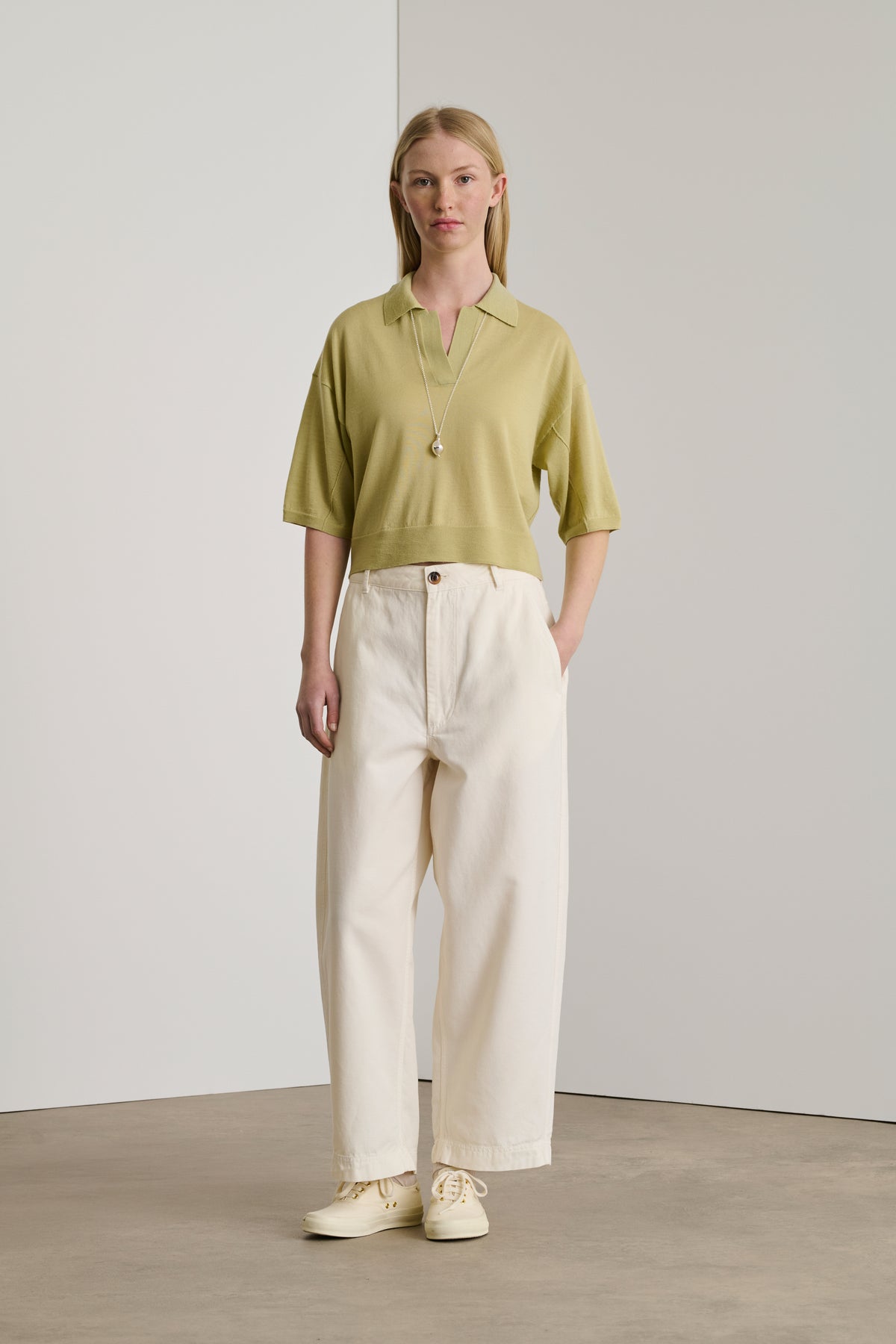 Elton Polo - Sage - Wool - Women vue 1
