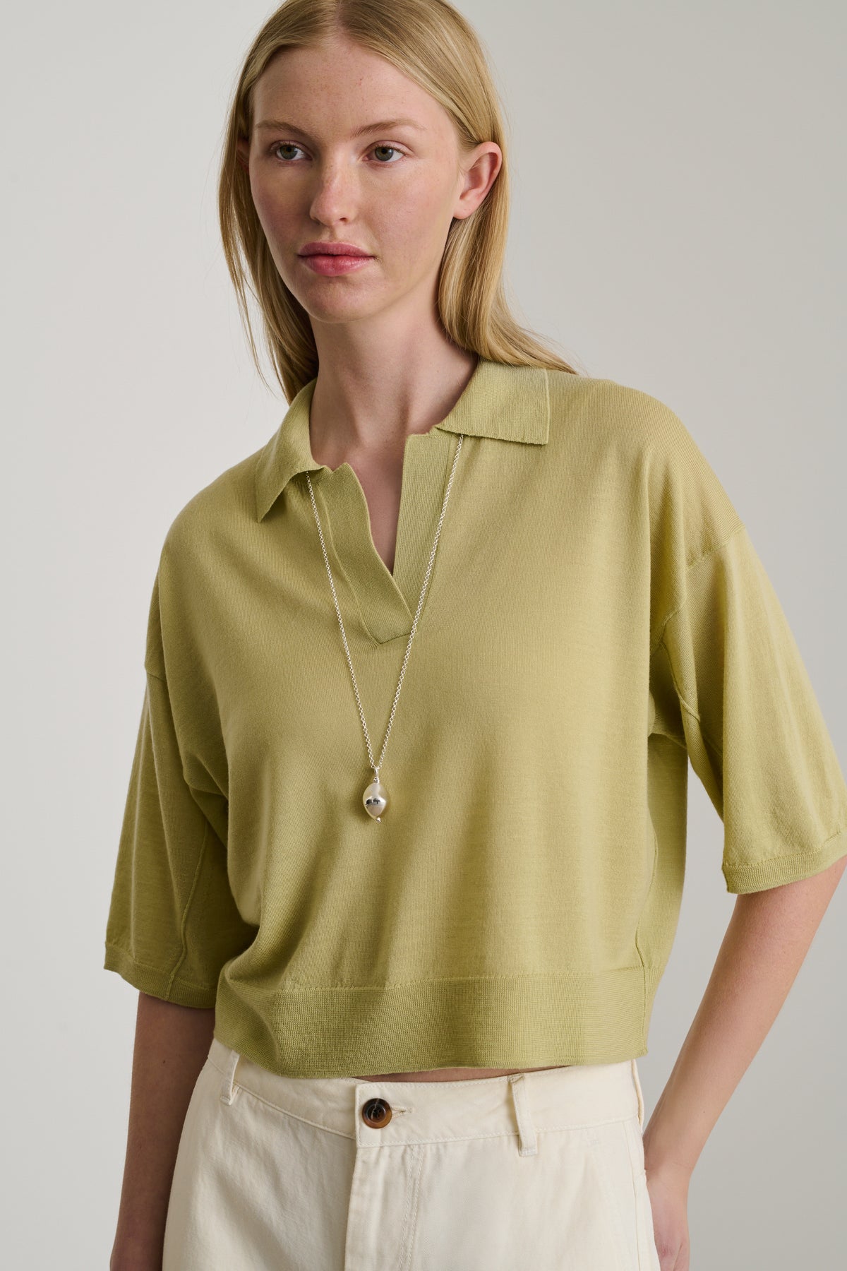 Elton Polo - Sage - Wool - Women vue 3