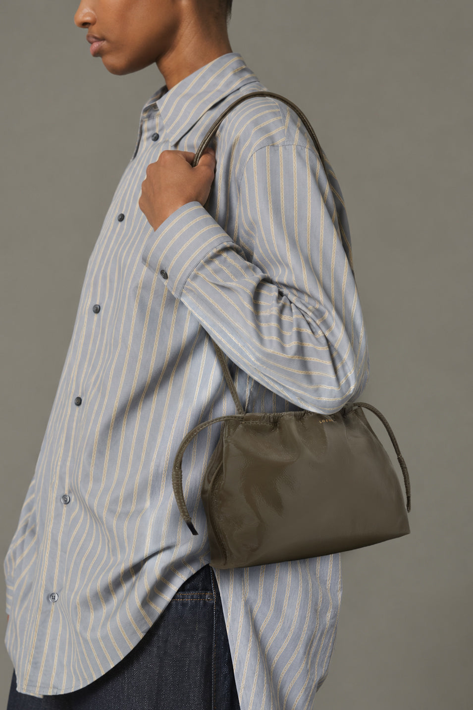 Tasche Suzette – Khaki, gerafftes Lackleder – Soeur vue 2