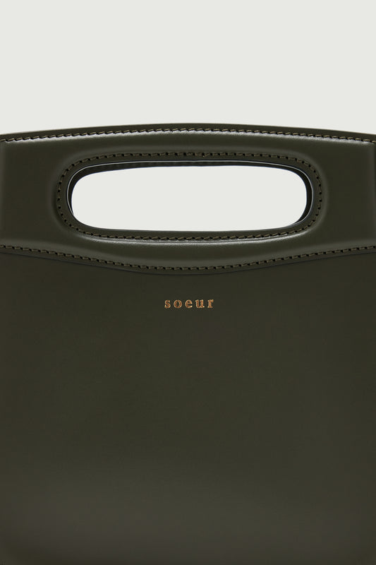 Cheri Mini Tasche – Militärgrün – Leder – Damen