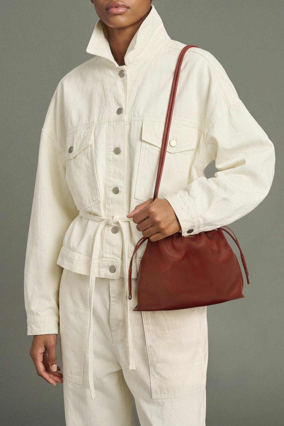 Sac Suzette - Rouge Cuir Souple Froncé - Soeur vue 2