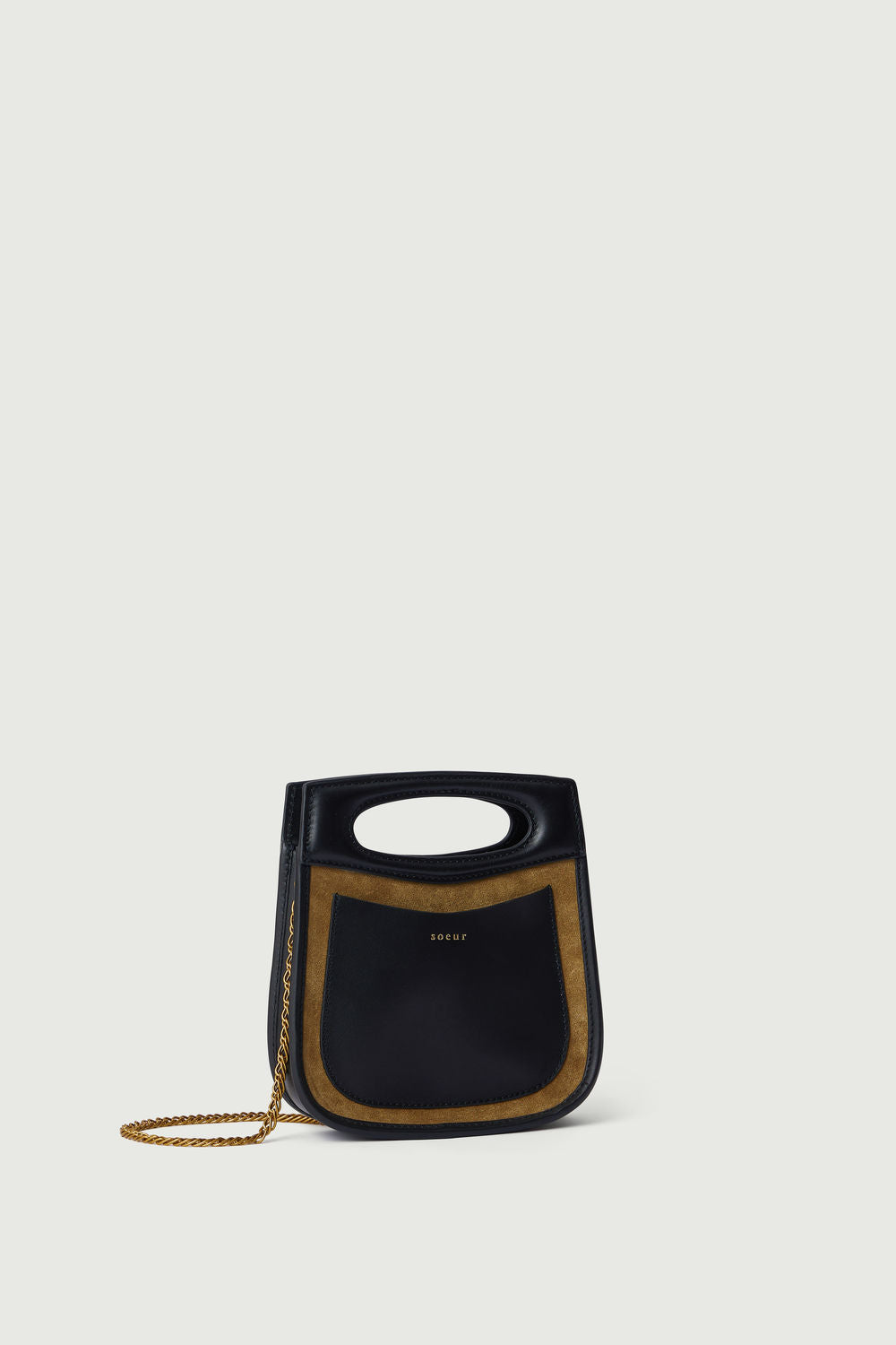 Sac Cheri Mini - Bronze/Noir - Cuir - Femme vue 3