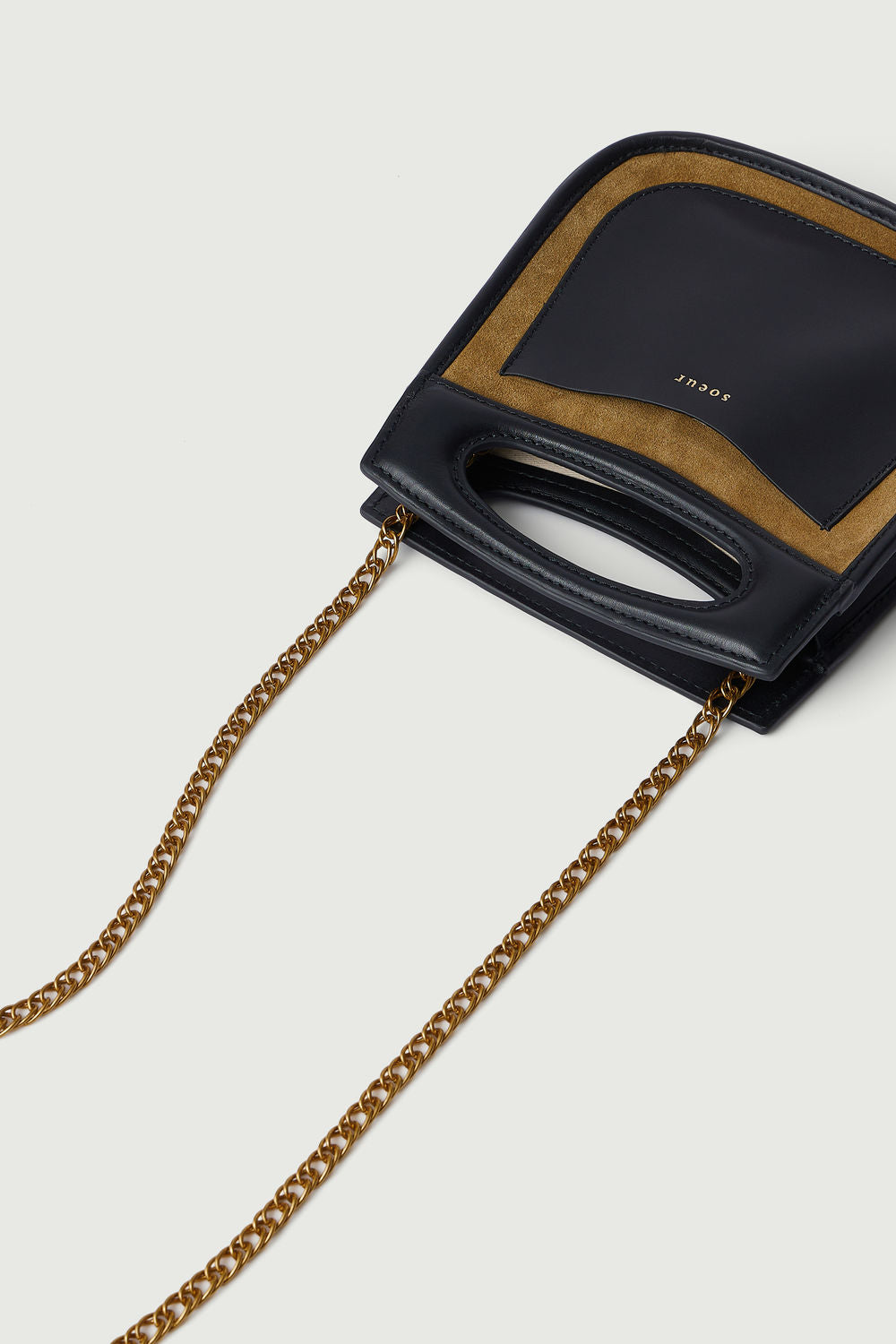 Sac Cheri Mini - Bronze/Noir - Cuir - Femme