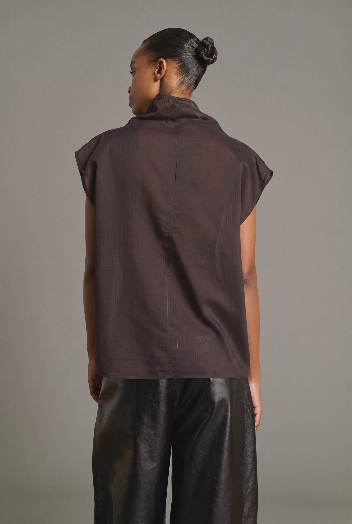 Blouse Izumi - Figue/Marron Coton biologique Sans Manches - Soeur vue 2