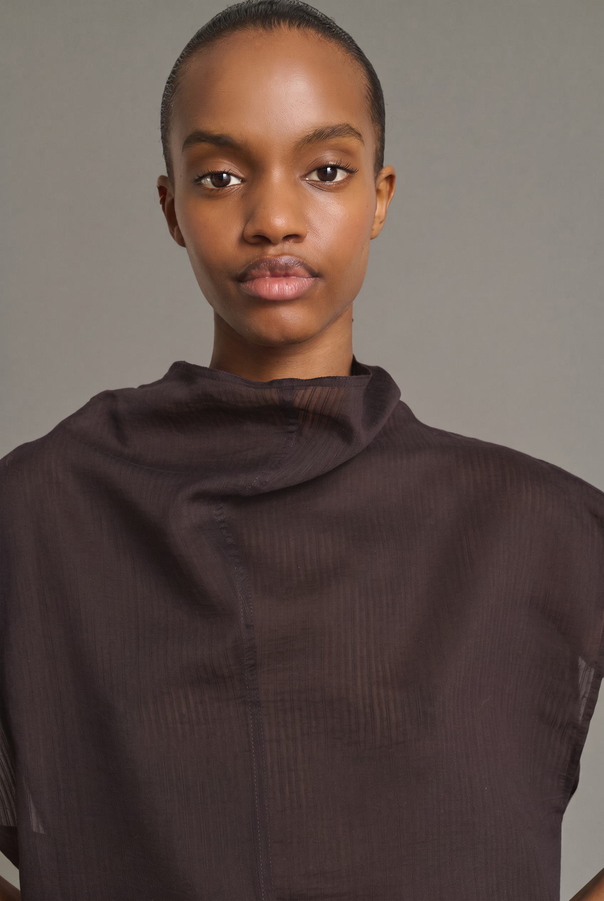 Blouse Izumi - Figue/Marron Coton biologique Sans Manches - Soeur vue 3